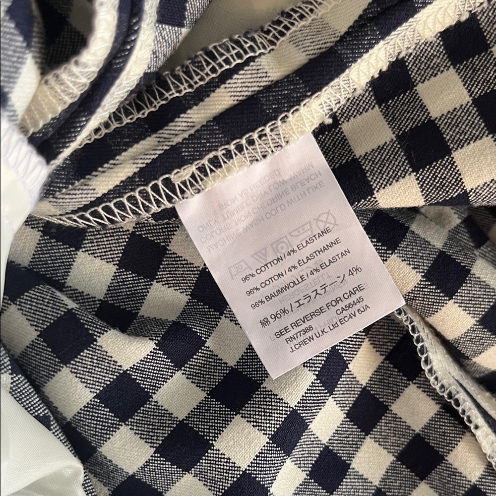 J. Crew Martie Women’s Black and White Checkered Pants Size 12P - Picture 7 of 8